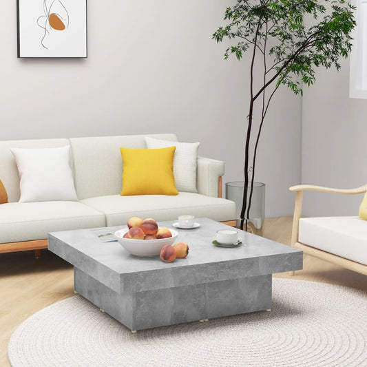 vidaXL Coffee Table Concrete Grey 90x90x28 cm Engineered Wood