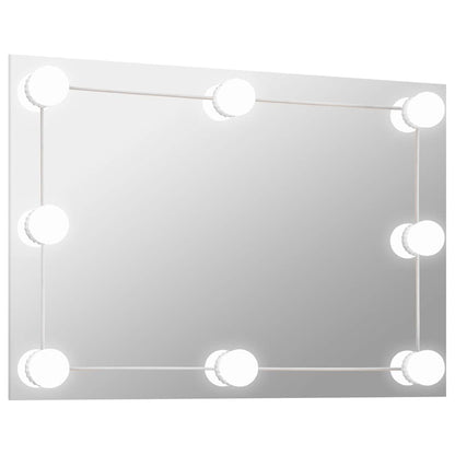 vidaXL Wall Mirror with LED Lights Rectangular Glass