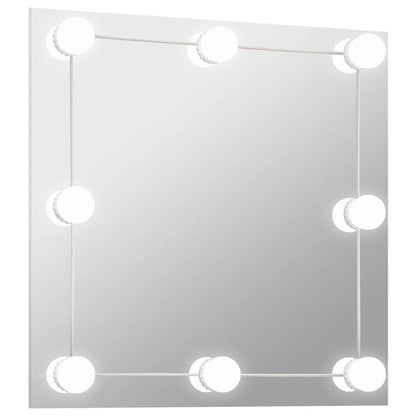 vidaXL Wall Mirror With Led Light | Silver | Glass, Plastic | Medium