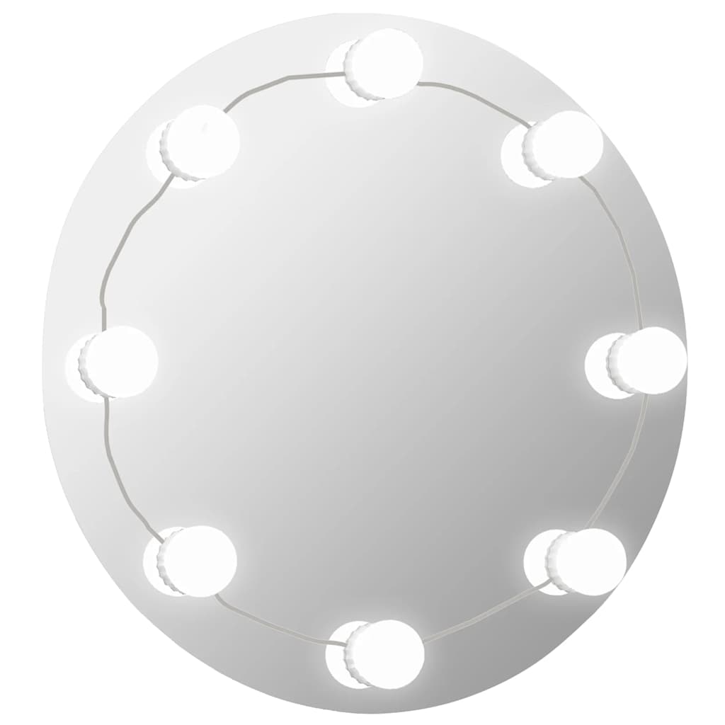 vidaXL Wall Mirror With Led Light | Silver | Glass, plastic | Medium