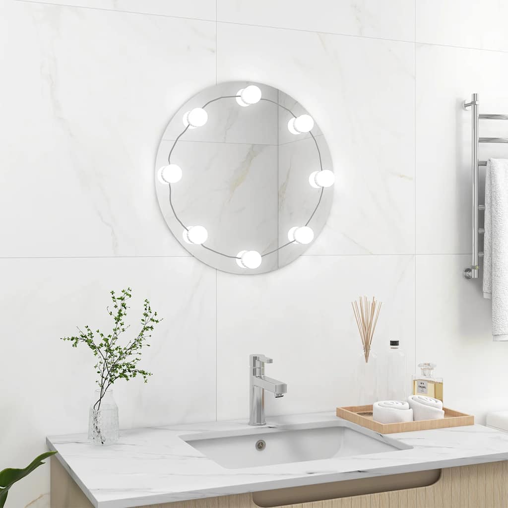 vidaXL Wall Mirror With Led Light | Silver | Glass, plastic | Medium