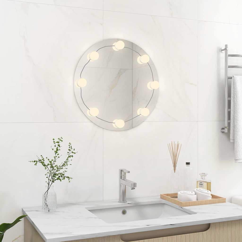 vidaXL Wall Mirror With Led Light | Silver | Glass, plastic | Medium