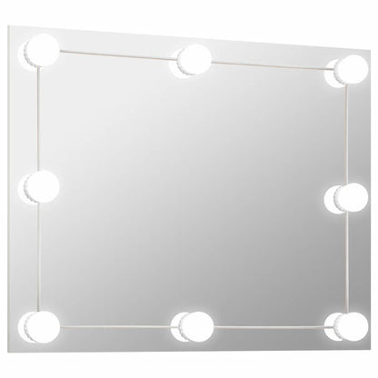 vidaXL Wall Frameless Mirror with LED Lights Rectangular Glass