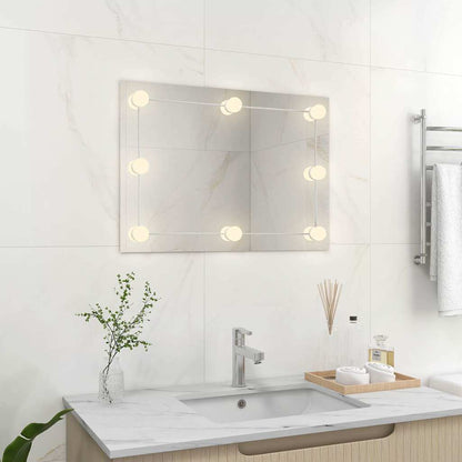 vidaXL Wall Frameless Mirror with LED Lights Rectangular Glass