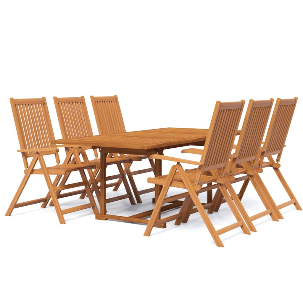 vidaXL Garden Dining Set | Natural wood | Solid acacia wood | Medium | Foldable