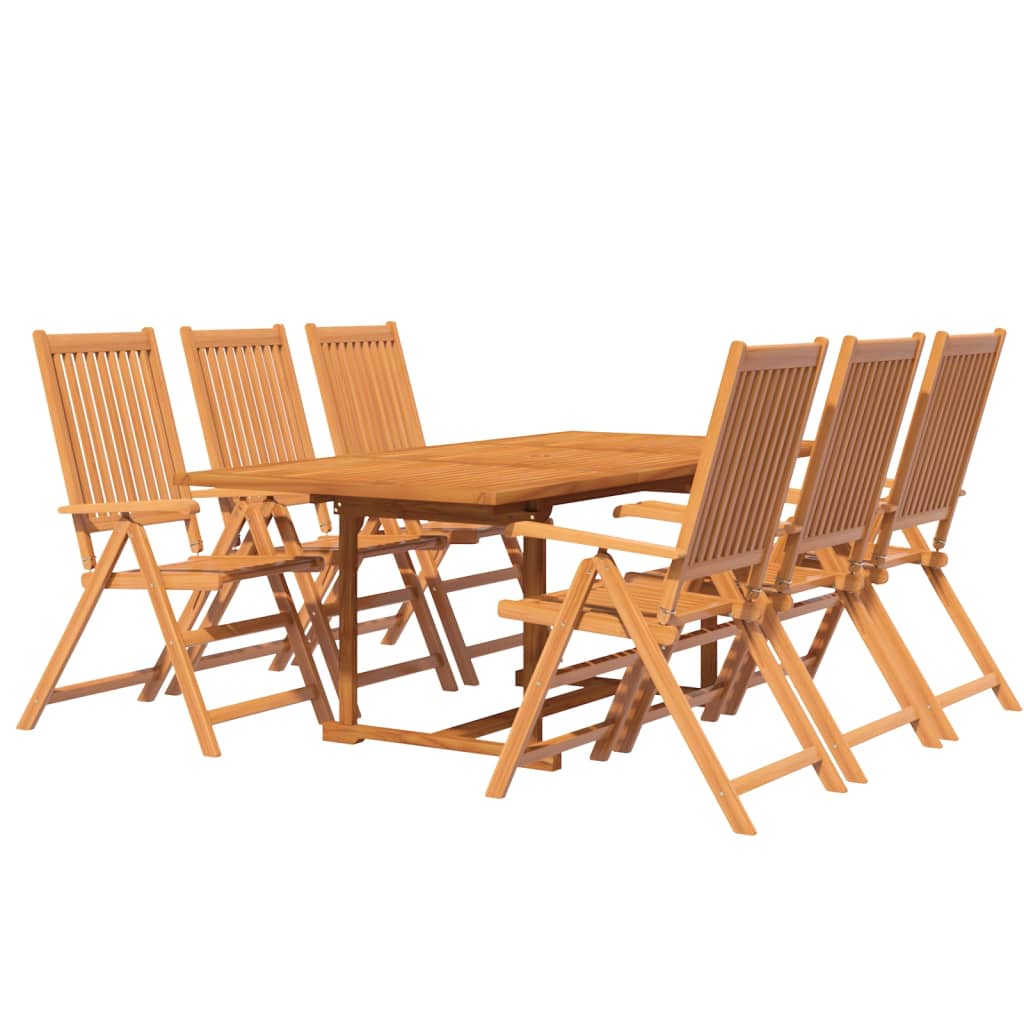vidaXL Garden Dining Set | Natural wood | Solid acacia wood | Medium | Foldable