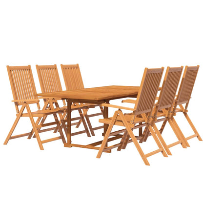 vidaXL Garden Dining Set | Natural wood | Solid acacia wood | Medium | Foldable