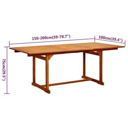 vidaXL Garden Dining Set | Natural wood | Solid acacia wood | Medium | Foldable