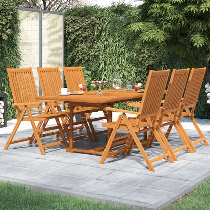 vidaXL Garden Dining Set | Natural wood | Solid acacia wood | Medium | Foldable