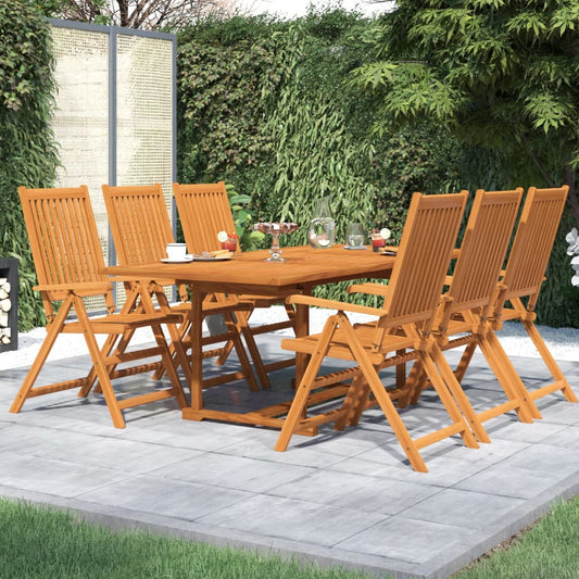 vidaXL Garden Dining Set | Natural wood | Solid acacia wood | Medium | Foldable