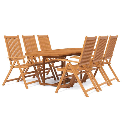 vidaXL Garden Dining Set | Brown | Solid Acacia Wood | Large | Foldable