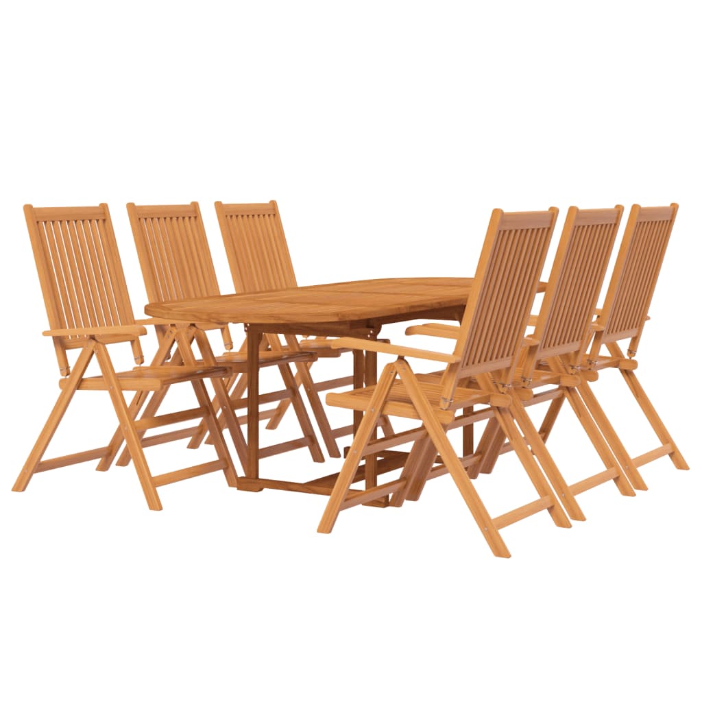 vidaXL Garden Dining Set | Brown | Solid Acacia Wood | Large | Foldable