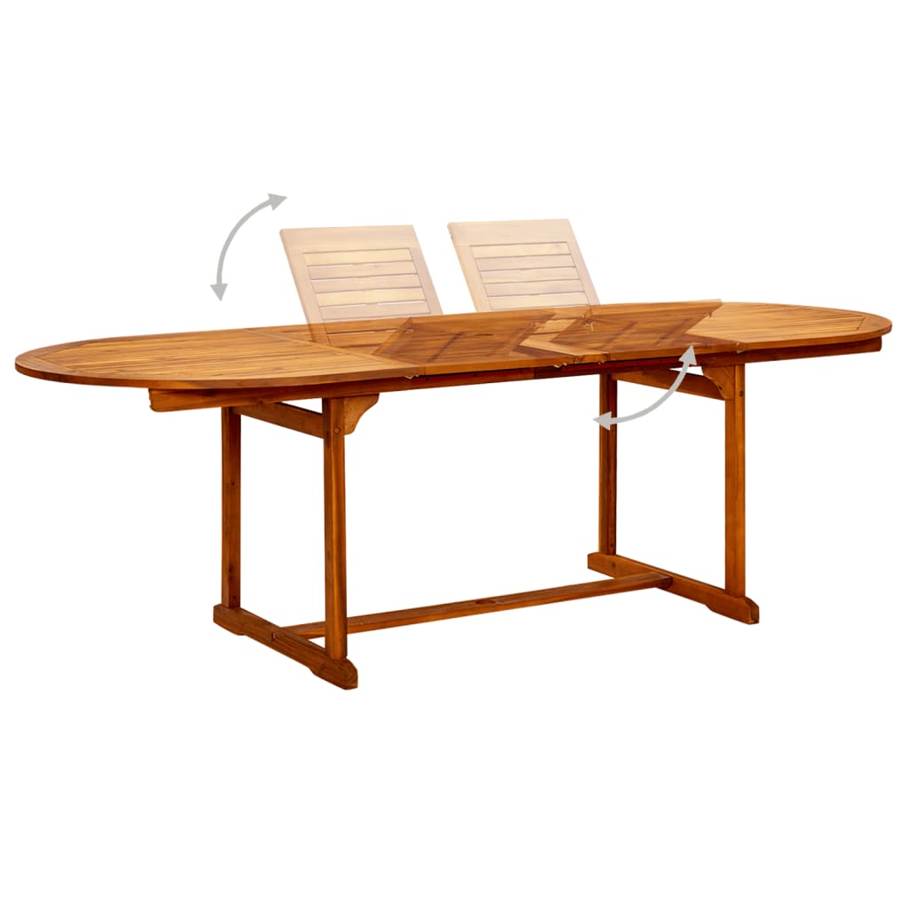 vidaXL Garden Dining Set | Brown | Solid Acacia Wood | Large | Foldable