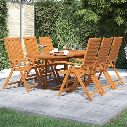 vidaXL Garden Dining Set | Brown | Solid Acacia Wood | Large | Foldable