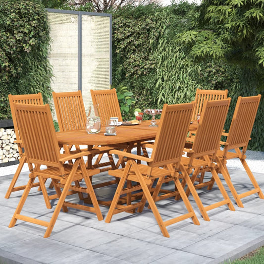 vidaXL Garden Dining Set | Natural Wood Tone | Solid Acacia wood | Large