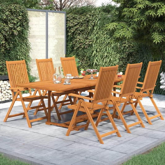 vidaXL Garden Dining Set | Natural Wood | Solid acacia wood | Large | Extendable