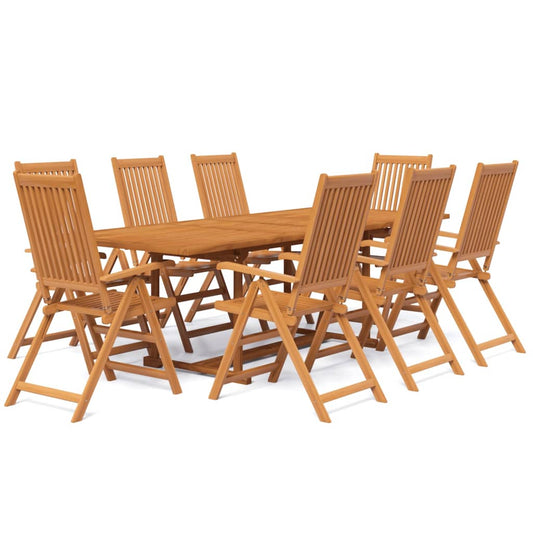vidaXL Garden Dining Set | Natural wood | Solid acacia wood | Large