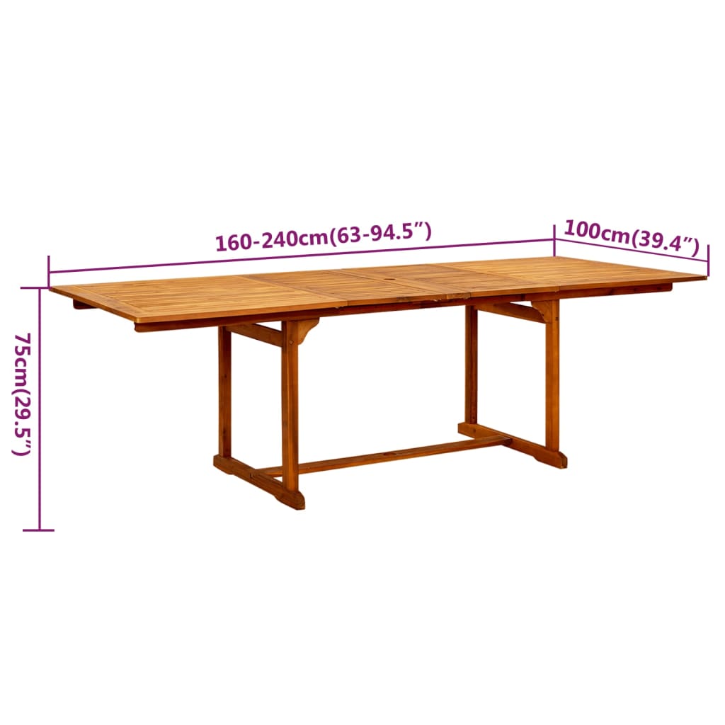 vidaXL Garden Dining Set | Natural wood | Solid acacia wood | Large