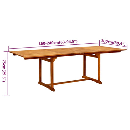 vidaXL Garden Dining Set | Natural wood | Solid acacia wood | Large