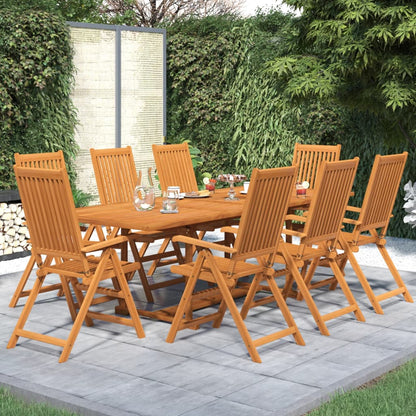 vidaXL Garden Dining Set | Natural wood | Solid acacia wood | Large