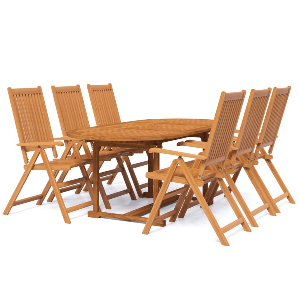 vidaXL Garden Dining Set | Brown | Solid Acacia Wood | Medium | Extendable