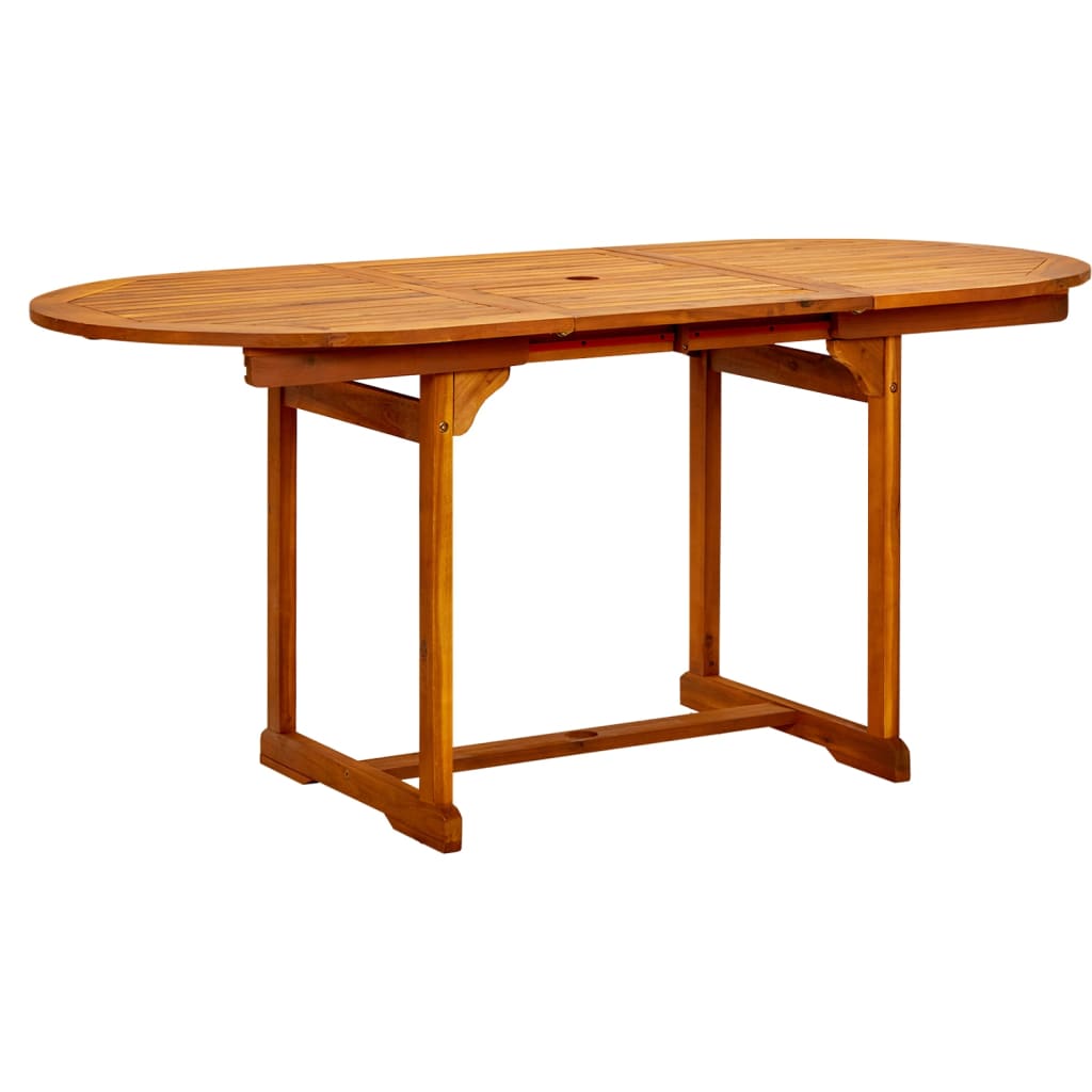 vidaXL Garden Dining Set | Brown | Solid Acacia Wood | Medium | Extendable