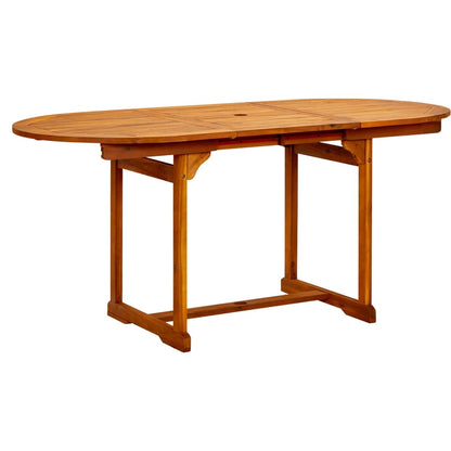 vidaXL Garden Dining Set | Brown | Solid Acacia Wood | Medium | Extendable