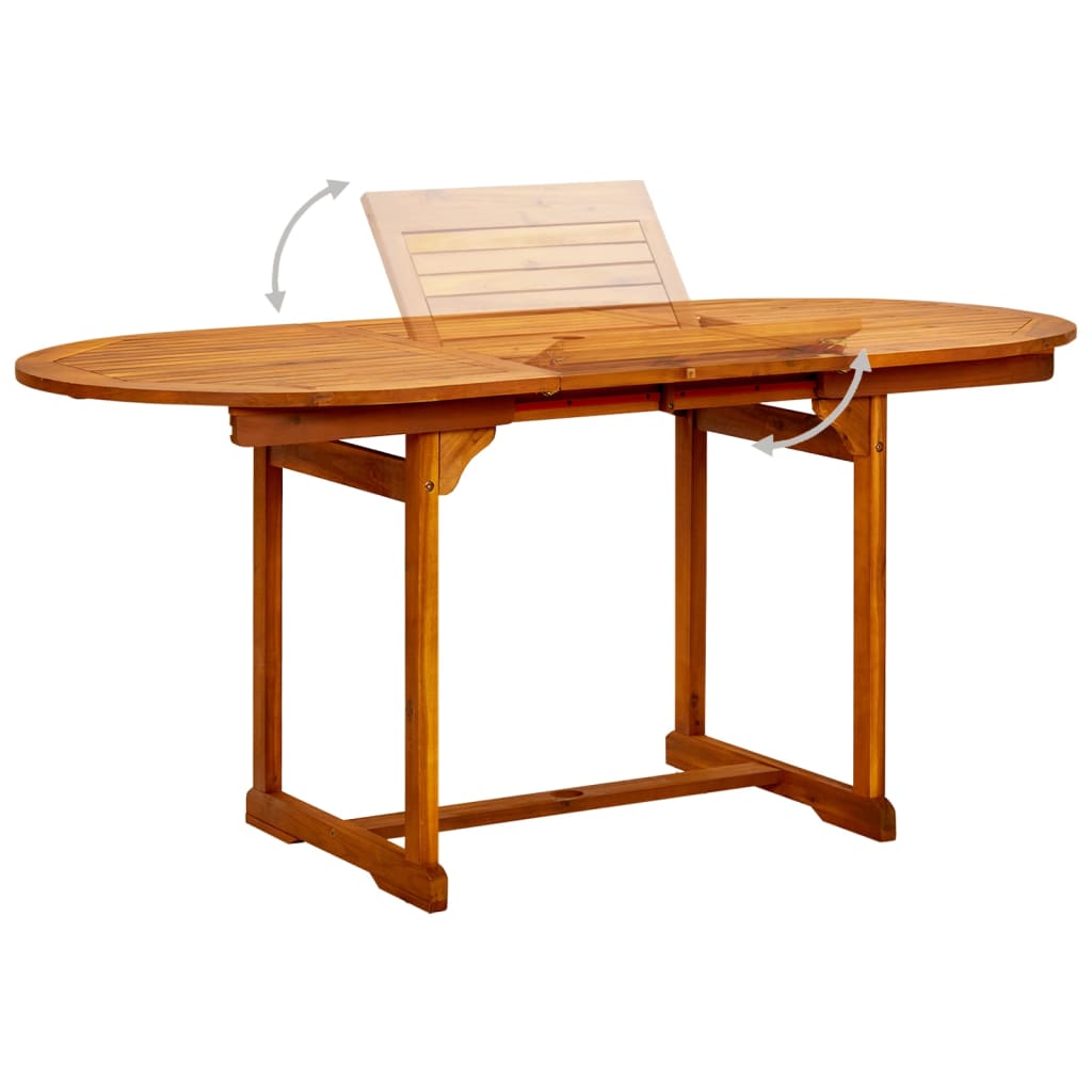 vidaXL Garden Dining Set | Brown | Solid Acacia Wood | Medium | Extendable