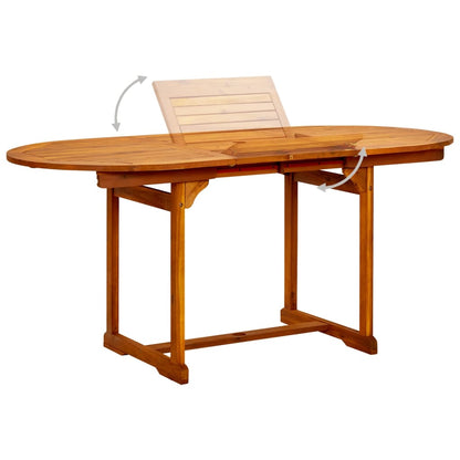 vidaXL Garden Dining Set | Brown | Solid Acacia Wood | Medium | Extendable