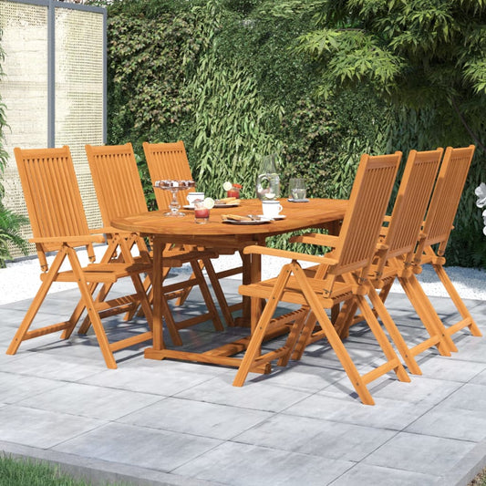 vidaXL Garden Dining Set | Brown | Solid Acacia Wood | Medium | Extendable