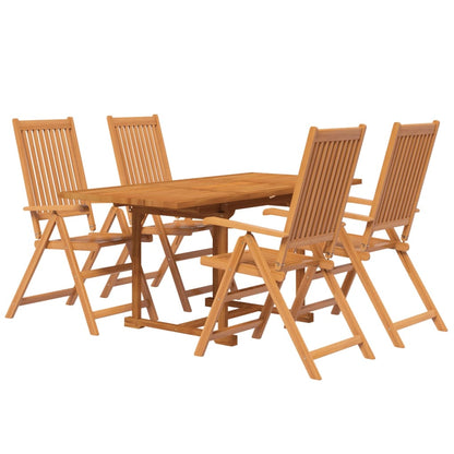 vidaXL Garden Dining Set | Natural Wood | Solid Acacia Wood | 5 Piece Set