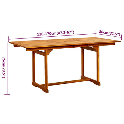 vidaXL Garden Dining Set | Natural Wood | Solid Acacia Wood | 5 Piece Set