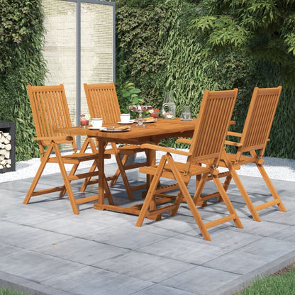 vidaXL Garden Dining Set | Natural Wood | Solid Acacia Wood | 5 Piece Set