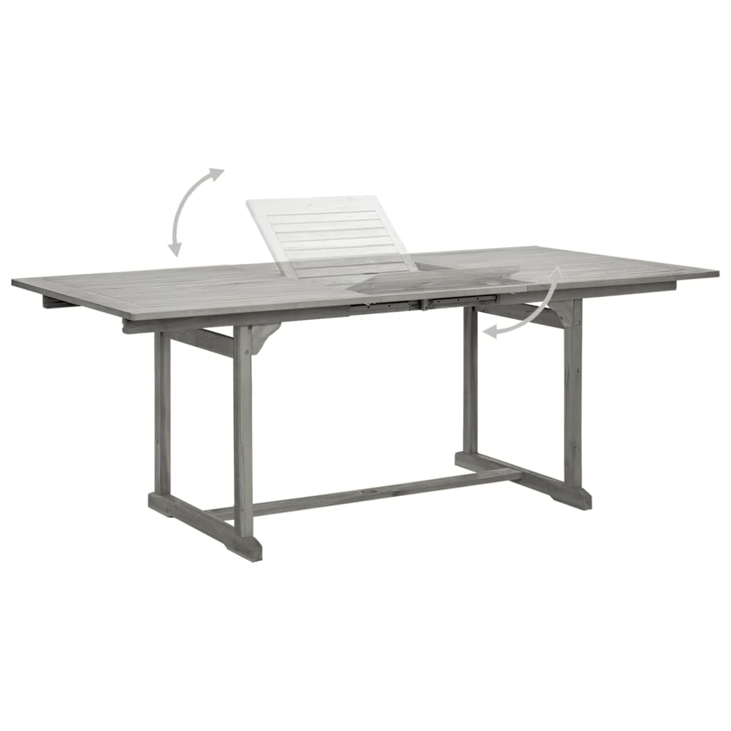 vidaXL Garden Dining Set | Grey | Solid Acacia wood | Extendable |  Extendable