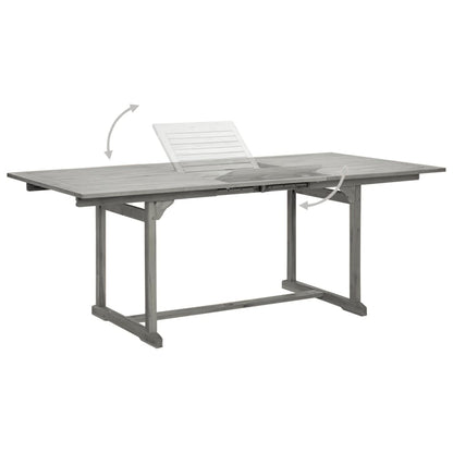 vidaXL Garden Dining Set | Grey | Solid Acacia wood | Extendable |  Extendable