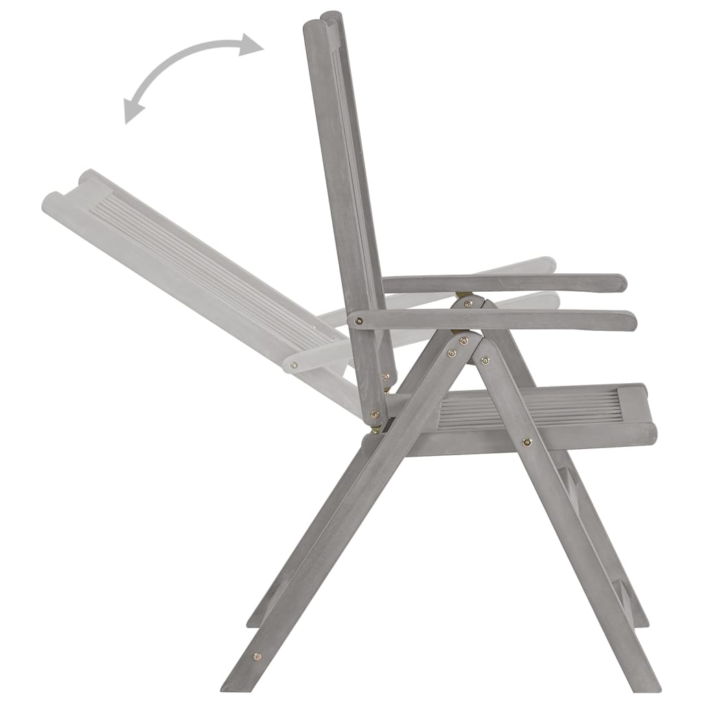 vidaXL Garden Dining Set | Grey | Solid Acacia wood | Extendable |  Extendable
