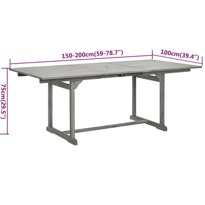 vidaXL Garden Dining Set | Grey | Solid Acacia wood | Extendable |  Extendable