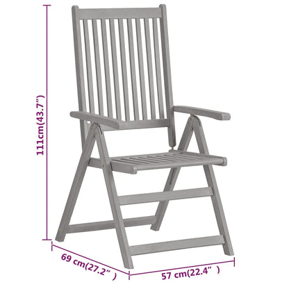 vidaXL Garden Dining Set | Grey | Solid Acacia wood | Extendable |  Extendable