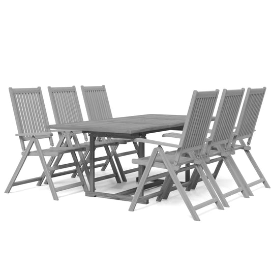 vidaXL Garden Dining Set | Grey | Solid Acacia wood | Standard |  Extendable