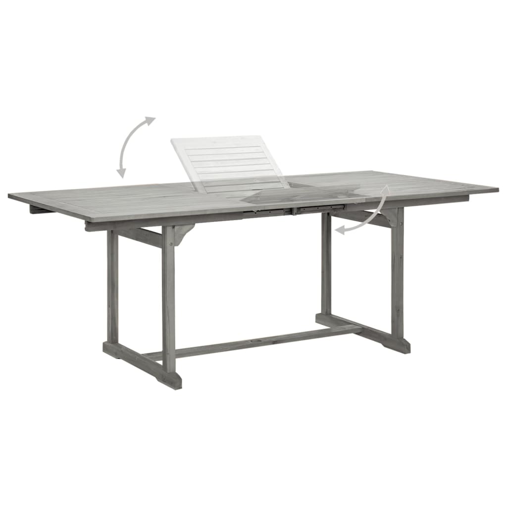 vidaXL Garden Dining Set | Grey | Solid Acacia wood | Standard |  Extendable