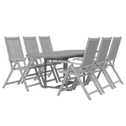 vidaXL Garden Dining Set | Grey | Solid acacia wood | Standard | Extendable