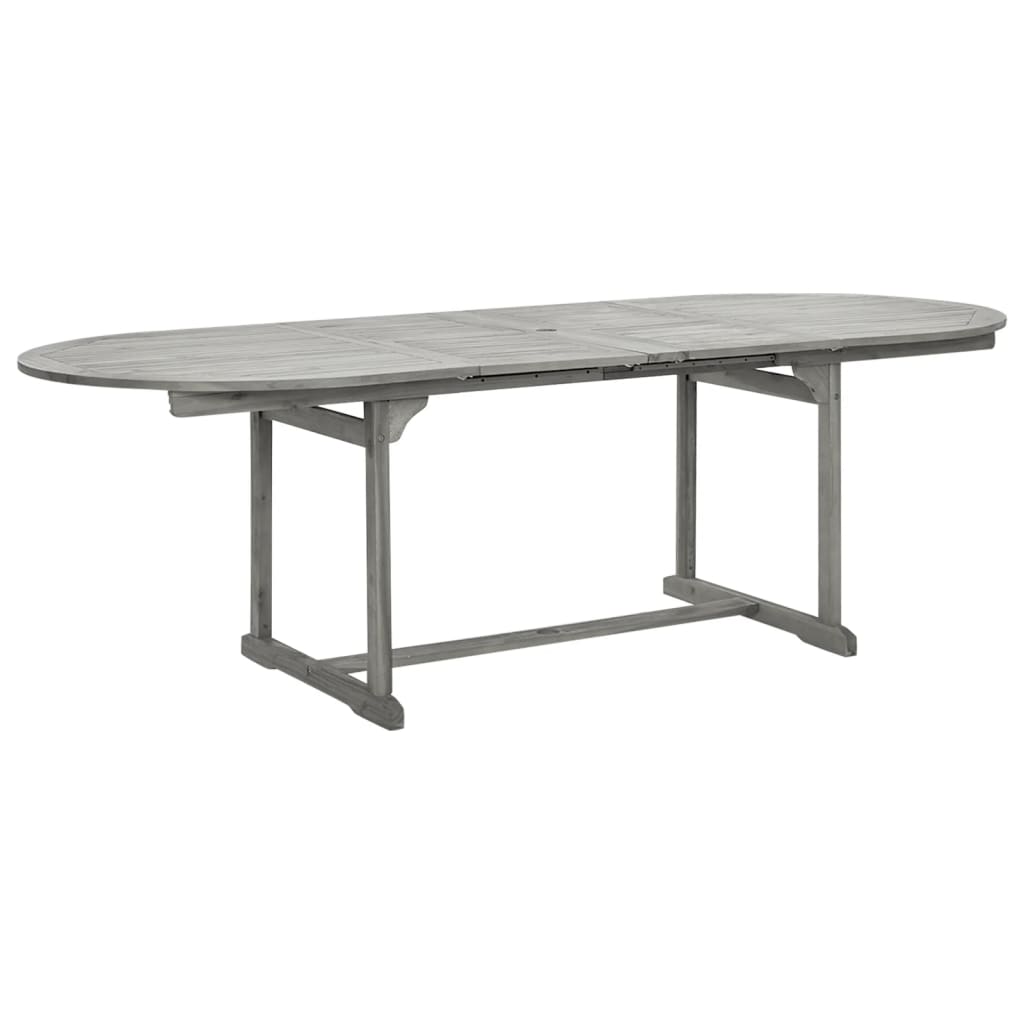 vidaXL Garden Dining Set | Grey | Solid acacia wood | Standard | Extendable