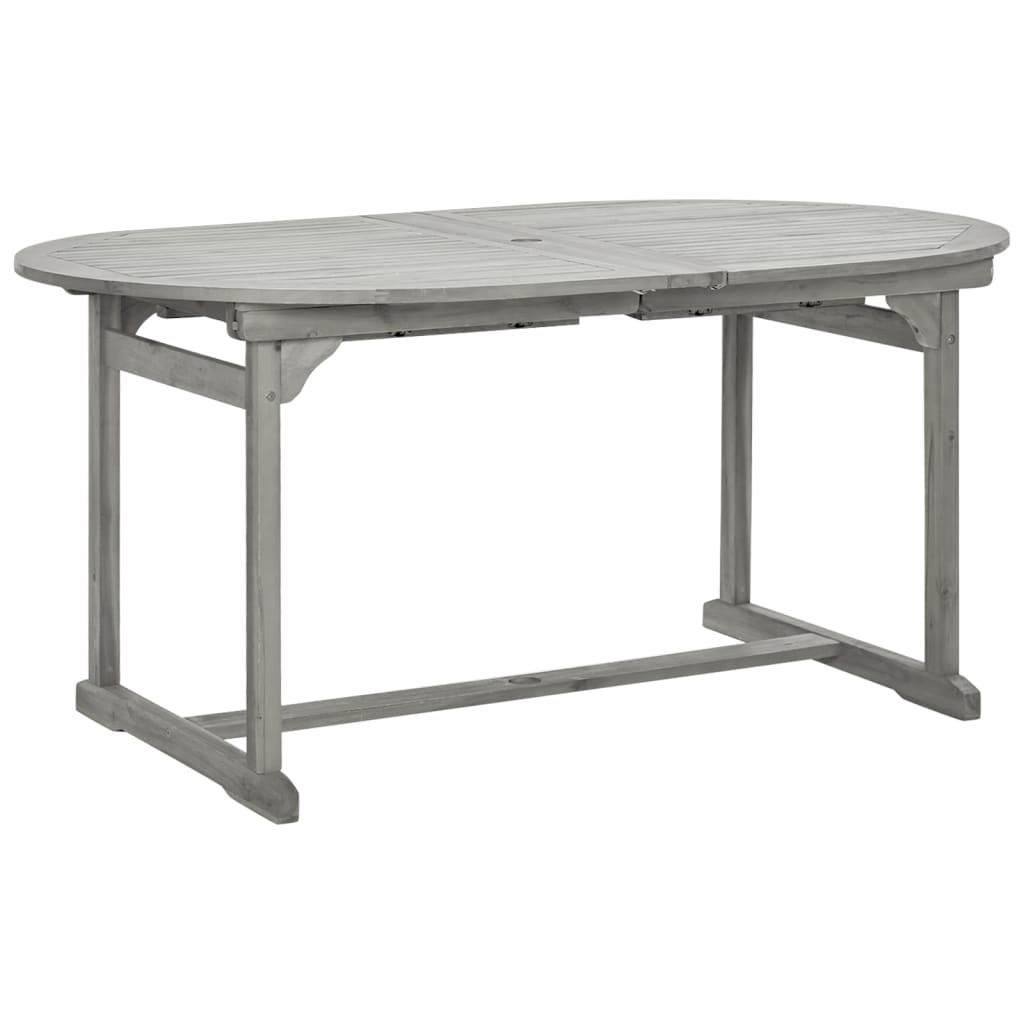 vidaXL Garden Dining Set | Grey | Solid acacia wood | Standard | Extendable