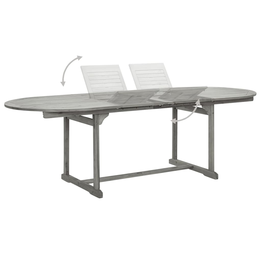 vidaXL Garden Dining Set | Grey | Solid Acacia wood with grey wash finish