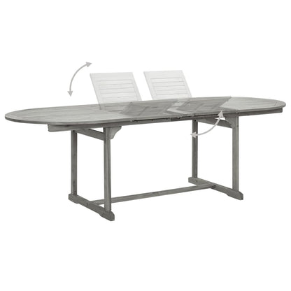 vidaXL Garden Dining Set | Grey | Solid Acacia wood with grey wash finish