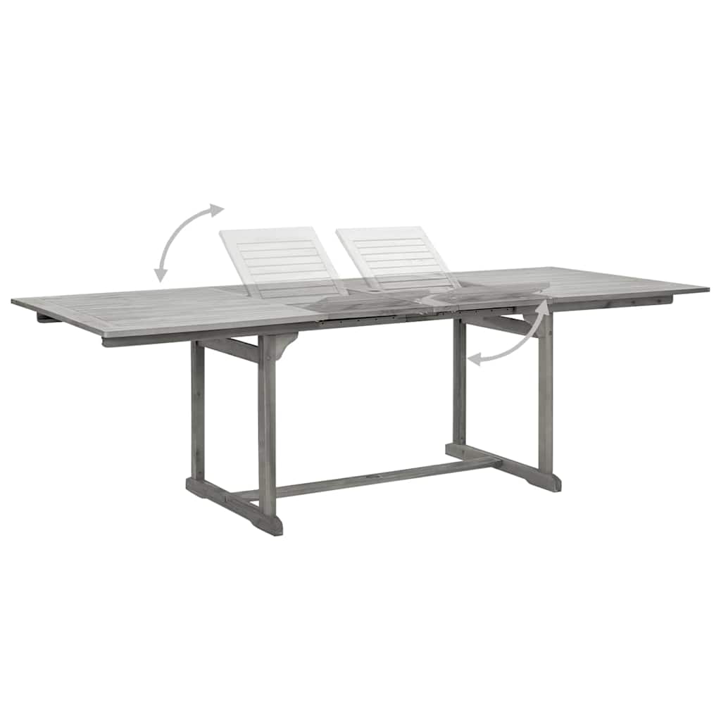 vidaXL Garden Dining Set | Grey | Solid acacia wood | 7-Piece | Foldable