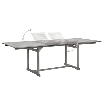 vidaXL Garden Dining Set | Grey | Solid acacia wood | 7-Piece | Foldable