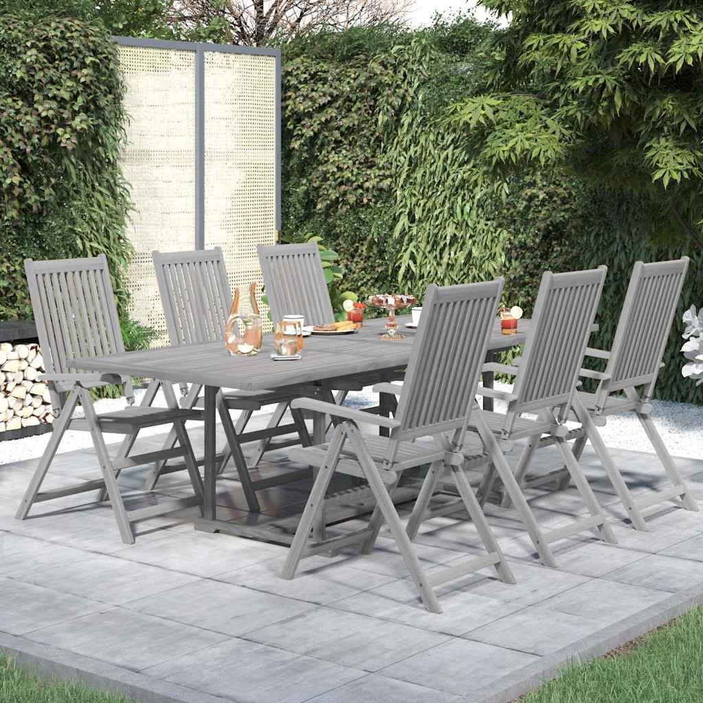 vidaXL 7 Piece Garden Dining Set Solid Wood Acacia
