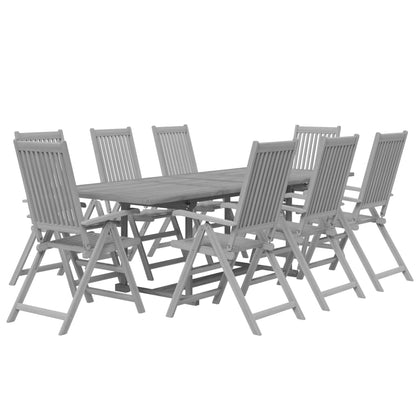 vidaXL Garden Dining Set | Grey | Solid acacia wood | Standard |  Extendable