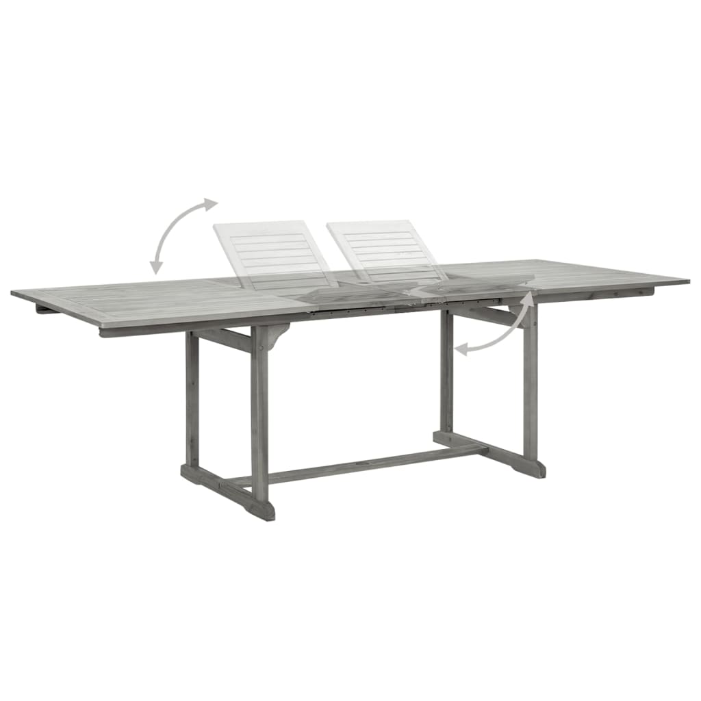 vidaXL Garden Dining Set | Grey | Solid acacia wood | Standard |  Extendable